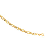 14K Gold Twisted Oval Heritage Link Bracelet